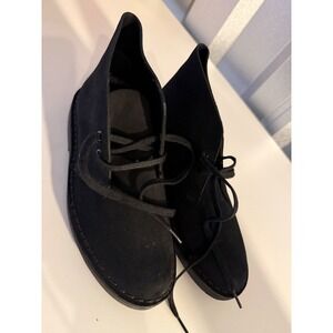 Clarks Desert Boot Black Suede Lace Up Ankle Boots Women 5.5 US 39 EU US 8